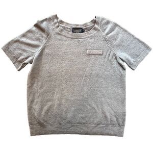 Pendleton Short Sleeve Merino Wool‎ Sweater Shirt Womens Sz XS Gray Pocket Top